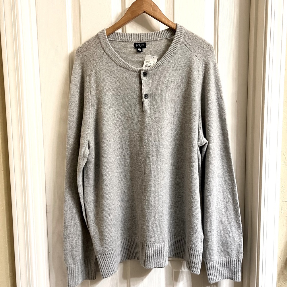 NWT J.Crew Mens Wool Sweater Gray Size XL
